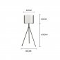 SOGA 80cm Tripod Flower Pot Plant Stand with White Flowerpot Holder Rack Indoor Display