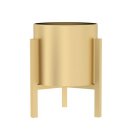 SOGA 30cm Gold Metal Plant Stand with Flower Pot Holder Corner Shelving Rack Indoor Display