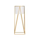 SOGA 70cm Gold Metal Plant Stand with White Flower Pot Holder Corner Shelving Rack Indoor Display SOGA 70cm Gold Metal Plant Stand with White Flower Pot Holder Corner Shelving Rack Indoor Display