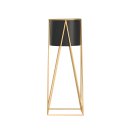 SOGA 50cm Gold Metal Plant Stand with Black Flower Pot Holder Corner Shelving Rack Indoor Display SOGA 50cm Gold Metal Plant Stand with Black Flower Pot Holder Corner Shelving Rack Indoor Display