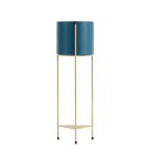 SOGA 2 Layer 65cm Gold Metal Plant Stand with Blue Flower Pot Holder Shelving Rack Indoor Display SOGA 2 Layer 65cm Gold Metal Plant Stand with Blue Flower Pot Holder Shelving Rack Indoor Display