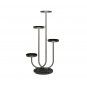 SOGA U Shaped Plant Stand Round Flower Pot Tray Living Room Display Black Metal Decorative Shelf