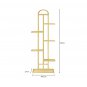 SOGA 7 Tier 8 Pots Gold Metal Plant Stand Flowerpot Display Shelf Rack Indoor Home Office Decor