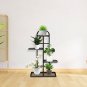 SOGA 4 Tier 5 Pots Black Metal Plant Stand Flowerpot Display Shelf Rack Indoor Home Office Decor