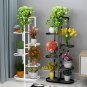 SOGA 6 Tier 7 Pots White Metal Plant Rack Flowerpot Storage Display Stand Holder Home Garden Decor