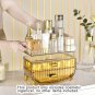 SOGA 3 Tier Golden Yellow Multifunctional Cosmetic Storage Bathroom Desk Drawer Organiser