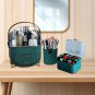 SOGA Green Cosmetic Jewelry Storage Organiser Set Makeup Holder Jewelry Storage Box with Handle