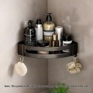 SOGA Black Wall-Mounted Bathroom Storage Corner Organiser Space Saving Shelf Rack with Hooks SOGA Black Wall-Mounted Bathroom Storage Corner Organiser Space Saving Shelf Rack with Hooks