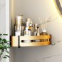 SOGA Gold Wall-Mounted Bathroom Storage Organiser Space Saving Shelf Rack with Hooks