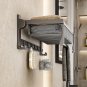SOGA 50cm Wall-Mounted Double Pole Towel Holder Bathroom Organiser Rail Hanger with Hooks