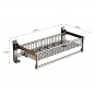 SOGA 50cm Wall-Mounted Double Pole Towel Holder Bathroom Organiser Rail Hanger with Hooks