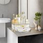 SOGA 3 Tier Transparent Multifunctional Cosmetic Storage Display Stand Shelf Drawer Type Organiser
