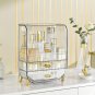 SOGA 3 Tier Transparent Multifunctional Cosmetic Storage Display Stand Shelf Drawer Type Organiser