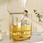 SOGA 3 Tier Golden Yellow Multifunctional Cosmetic StorageDisplay Stand Shelf Drawer Type Organiser