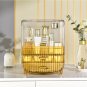 SOGA 3 Tier Golden Yellow Multifunctional Cosmetic StorageDisplay Stand Shelf Drawer Type Organiser