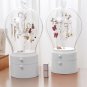 SOGA White 360 2 Layered Jewelry Storage Box Waterproof Dustproof Accessories Organiser