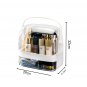 SOGA 2 Tier White Countertop Makeup Cosmetic Storage Organiser Jewelry Storage Box with Handle