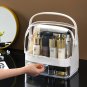 SOGA 2 Tier White Countertop Makeup Cosmetic Storage Organiser Jewelry Storage Box with Handle