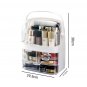 SOGA 3 Tier White Countertop Makeup Cosmetic Storage Organiser Jewelry Storage Box with Handle