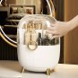 SOGA White Transparent Makeup Organiser Cosmetic Storage Waterproof Dustproof Bathroom with Lid