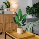 SOGA 180cm Green Artificial Bird Of Paradise Plants Fake Tropical Palm Tree With 10 In Pot