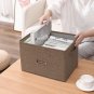 SOGA Coffee Super Large Foldable Canvas Storage Box Cube Clothes Basket Organiser