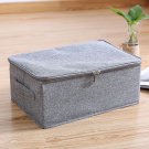 SOGA Grey Small Portable Double Zipper Storage Box Moisture Proof Clothes Basket Foldable