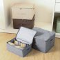 SOGA Grey Small Portable Double Zipper Storage Box Moisture Proof Clothes Basket Foldable
