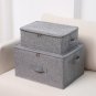 SOGA Grey Small Portable Double Zipper Storage Box Moisture Proof Clothes Basket Foldable