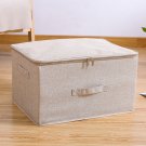 SOGA Beige Large Portable Double Zipper Storage Box Moisture Proof Clothes Basket Foldable