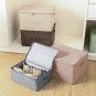 SOGA Beige Large Portable Double Zipper Storage Box Moisture Proof Clothes Basket Foldable