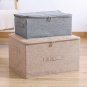 SOGA Beige Large Portable Double Zipper Storage Box Moisture Proof Clothes Basket Foldable