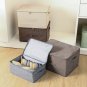 SOGA Coffee Large Portable Double Zipper Storage Box Moisture Proof Clothes Basket Foldable