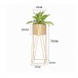 SOGA 70cm Gold Metal Plant Stand With Gold Flower Pot Holder Corner Shelving Rack Indoor Display