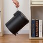 SOGA Foot Pedal Stainless Steel Rubbish Recycling Garbage Waste Trash Bin Round 12L Black