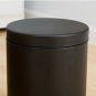 SOGA Foot Pedal Stainless Steel Rubbish Recycling Garbage Waste Trash Bin Round 12L Black