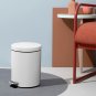 SOGA Foot Pedal Stainless Steel Rubbish Recycling Garbage Waste Trash Bin Round 12L White