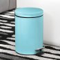 SOGA Foot Pedal Stainless Steel Rubbish Recycling Garbage Waste Trash Bin Round 12L Blue
