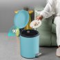 SOGA Foot Pedal Stainless Steel Rubbish Recycling Garbage Waste Trash Bin Round 12L Blue