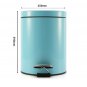 SOGA Foot Pedal Stainless Steel Rubbish Recycling Garbage Waste Trash Bin Round 12L Blue