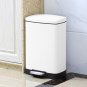 SOGA Foot Pedal Stainless Steel Rubbish Recycling Garbage Waste Trash Bin Rectangular Shape