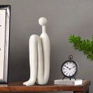 SOGA 10x28cm Ornament Modern Stickman Art Sculpture Minimalist Resin Statue Round Head