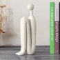 SOGA 10x28cm Ornament Modern Stickman Art Sculpture Minimalist Resin Statue Round Head