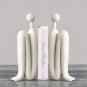 SOGA 10x28cm Ornament Modern Stickman Art Sculpture Minimalist Resin Statue Round Head