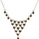 925 SS 22 Stone Tigereye Necklace 18 to 20 inches