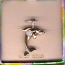 14K Gold Oval Genuine Opal Dolphin Pendant