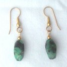14K GF African Green Turquoise Drop Earrings 1 5/8 L