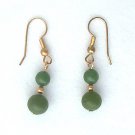14K GF Burmese Jade Drop Earrings - 1.5 inches