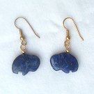 14K GF Lapis Zuni Buffalo Drop Earrings - 1 1/2 Long