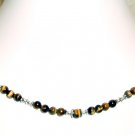 .925 SS Tigereye Graduated Bead Necklace - 18 Inches